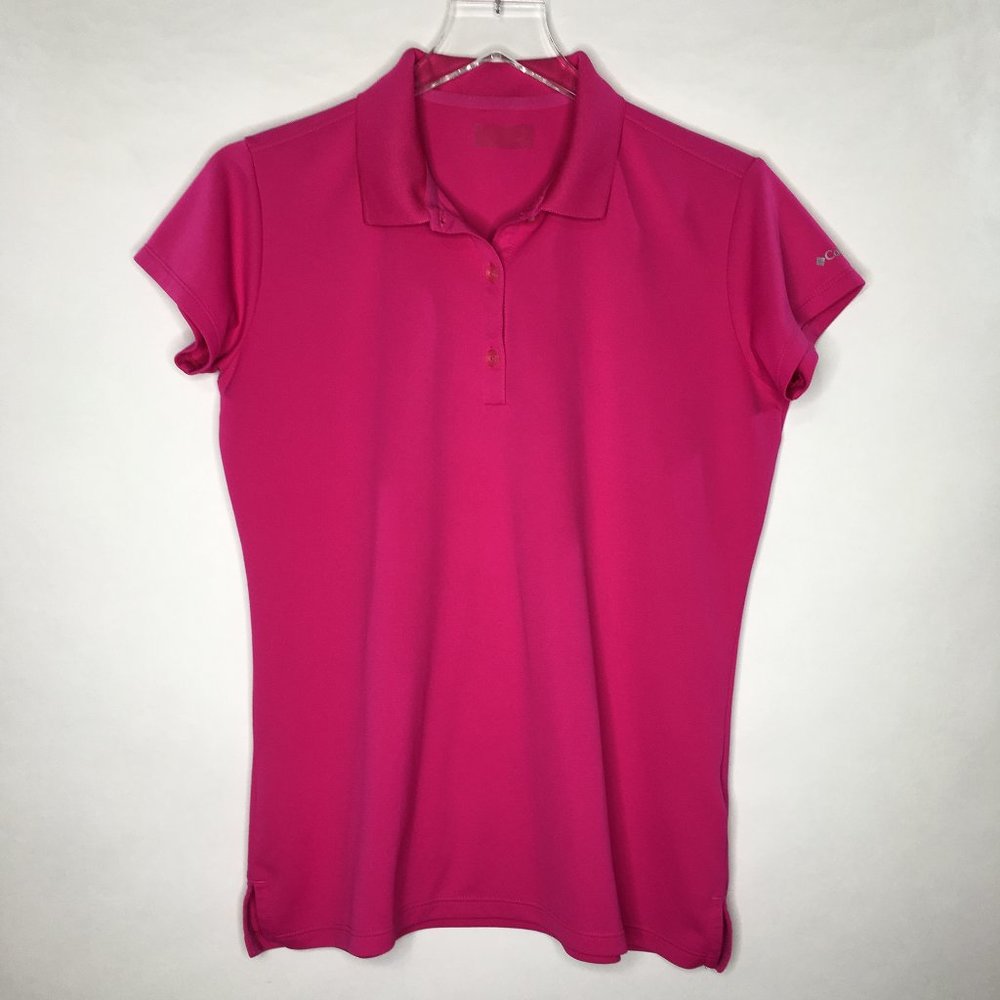 Columbia PFG Polo Top Short Sleeve Pink Size M